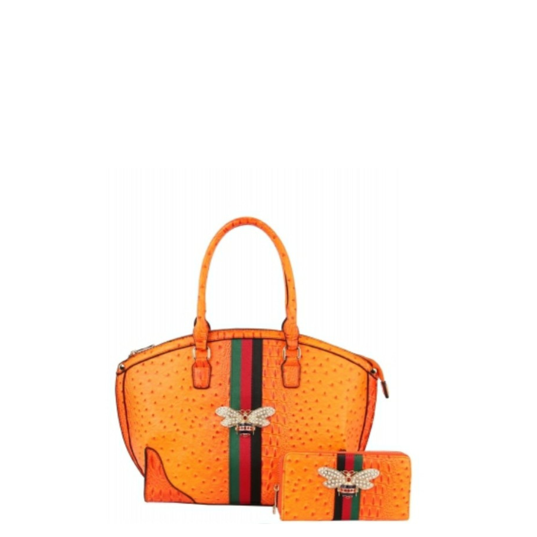 Orange Handbag and wallet
